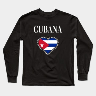 Camiseta de Mujer Cubana Cuban Girl Women T-shirt Long Sleeve T-Shirt